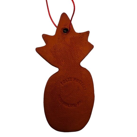 Vintage Ned Foltz Christmas Ornament Pineapple Redware Pottery 90’s - Picture 2 of 7